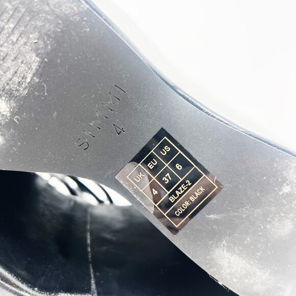 [Dolls Kill] SIMMI London Black Faux Leather Nolia Lace Up Platform Wedges Sz 6 - Picture 10 of 10